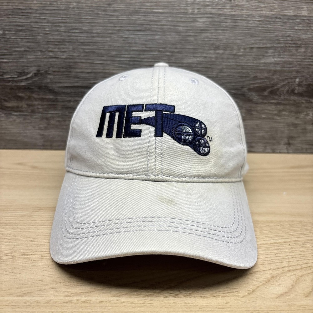 MET Logo Vantage‎ Hat Cap Strap Back Mens One Size Beige Twill Baseball